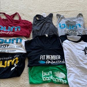 Burn Boot Camp tanks and tees size small